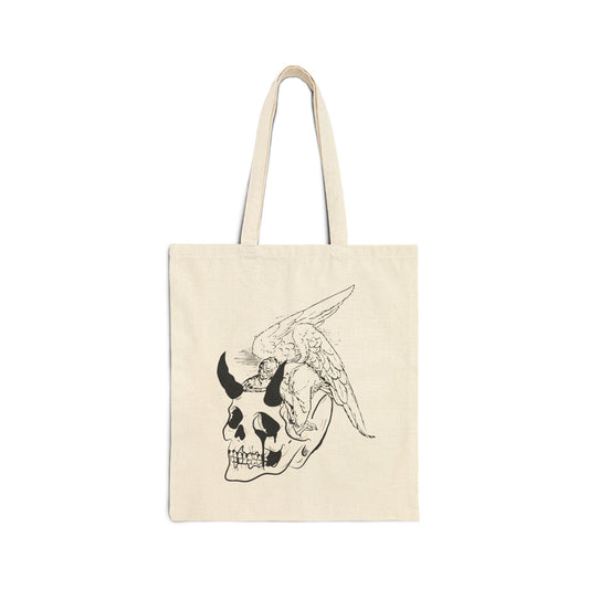 Cotton Canvas Tote Bag 'Crying Angel'