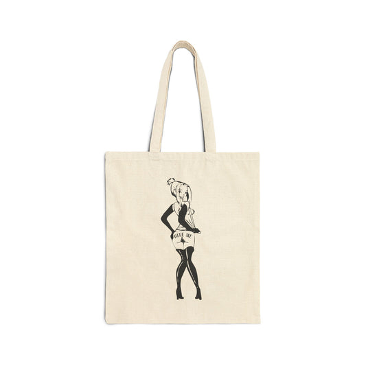 Cotton Canvas Tote Bag "Bite Me"